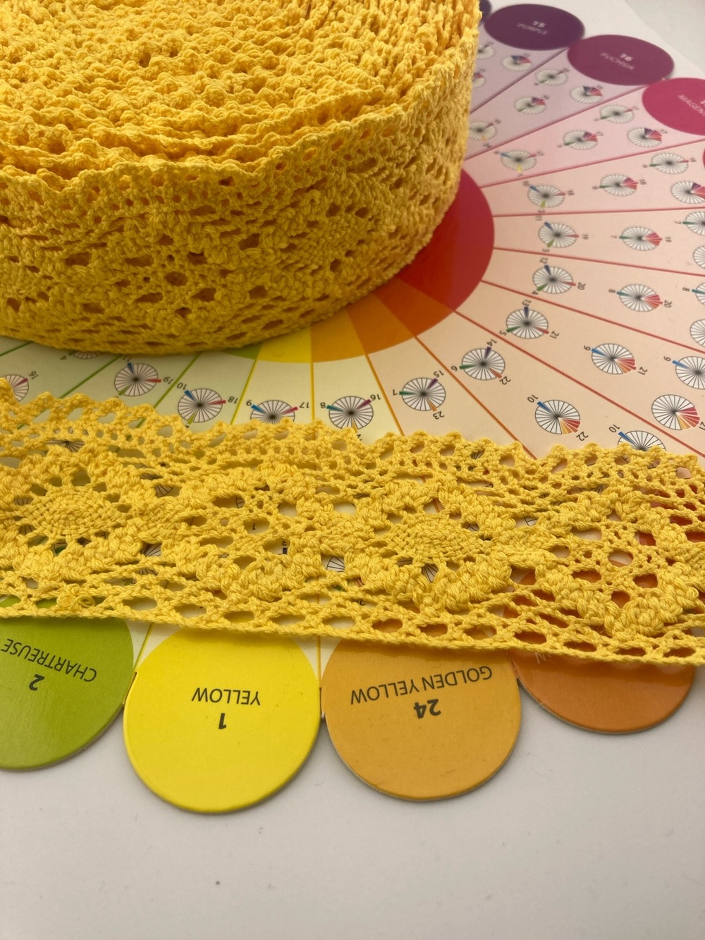 Yellow Cotton Crochet Lace Trim 2" x 6 yds Simplicity